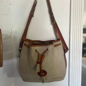 Vintage Dooney & Bourke Tan and Brown Purse with Tassels